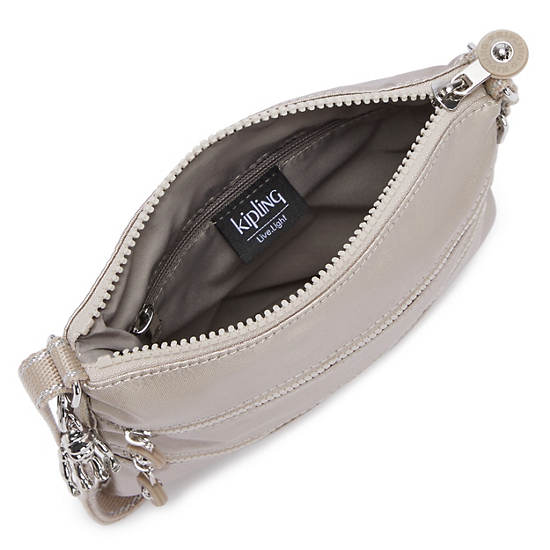 Bolsos Mini Kipling Keiko Metallic Crossbody Beige | MX 1334HA